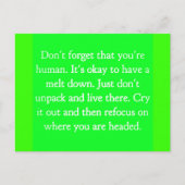 勇気付けられる引用文アドバイスやる気を起こさせるの選択肢D ポストカード (正面)