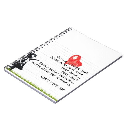 勇気付けられる引用文インスピレーション与えをアップしない ノートブック (左側)