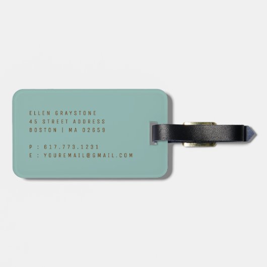 勇気付けられる引用文来の塩水の幸せ ラゲッジタグ (裏面横)