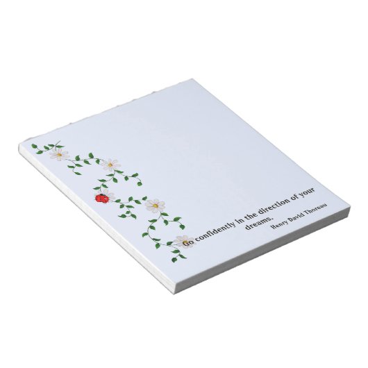 勇気付けられる引用文、デイジーとLadybug ノートパッド (アングル)