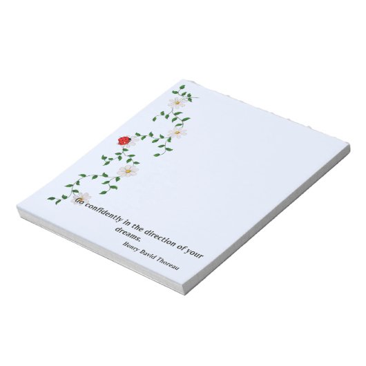 勇気付けられる引用文、デイジーとLadybug ノートパッド (回転)