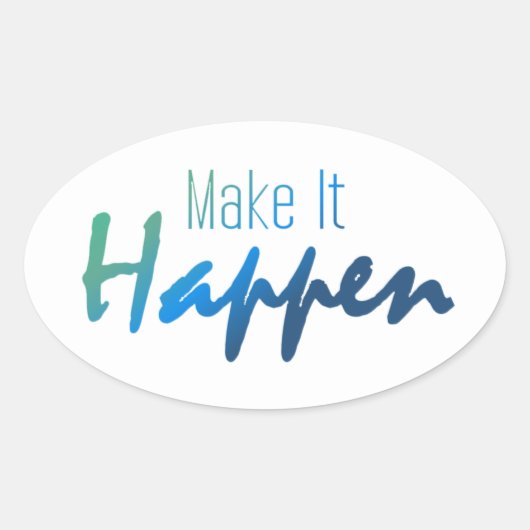 勇気付けられる引用文Make It Planetステッカー 楕円形シール (正面)