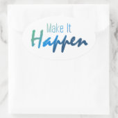 勇気付けられる引用文Make It Planetステッカー 楕円形シール (バッグ)