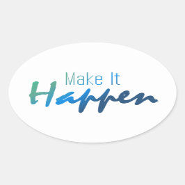 勇気付けられる引用文Make It Planetステッカー 楕円形シール