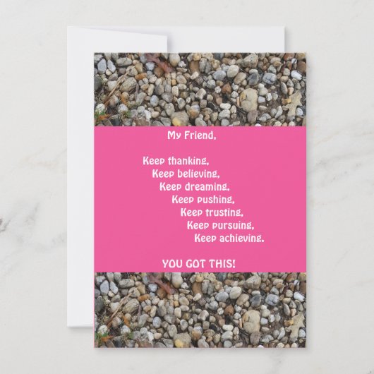 勇気付けられる彼女のフラットグリーティングカード (正面)