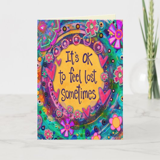 勇気付けられる感じ失ったかわいらしフローラ カード (正面)