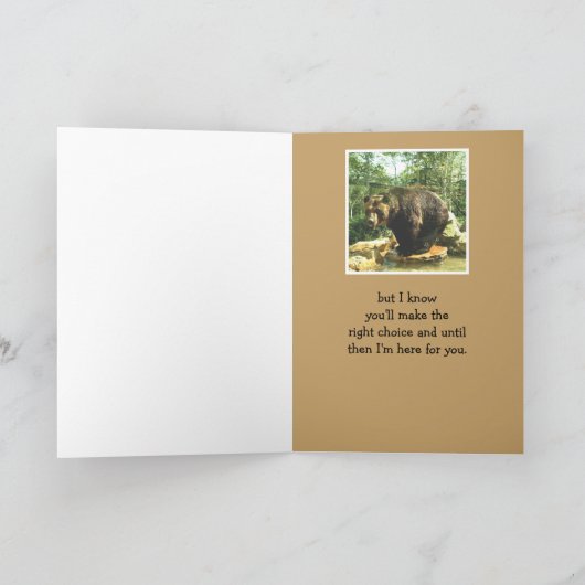 勇気付けられる権選択決定おもしろいベア カード (内部)