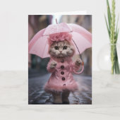 勇気付けられる猫グリーティングカード カード (正面)