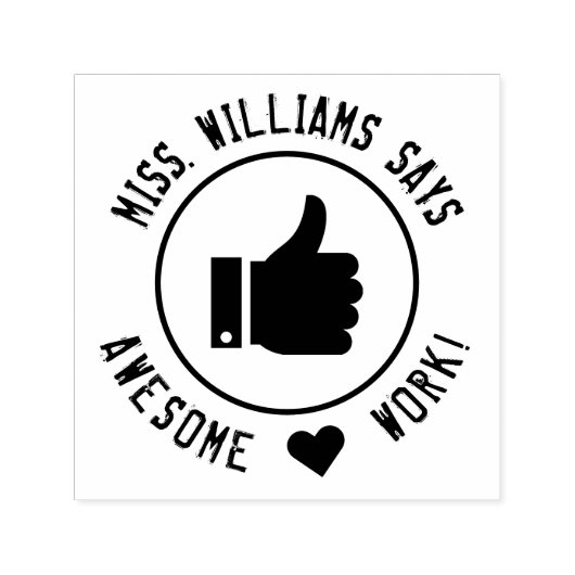 勇気付けられる素晴らし作業先生パーソナライズされた セルフインキングスタンプ (デザイン)