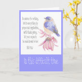 勇気付けられる聖なる書物、 経典ブルーバードガーデンバード カード (黄色い花)