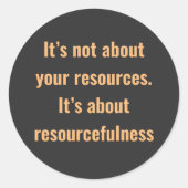 勇気付けられる語シンプル文字 ラウンドシール (正面)