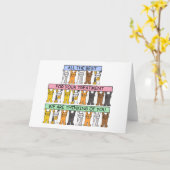 勇気付けられる通りトリートメント猫たち カード (黄色い花)