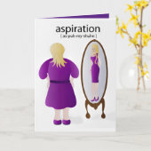 勇気付けられる重量損失ジャーニーウーマン鏡 カード (黄色い花)