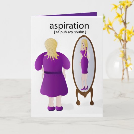 勇気付けられる重量損失ジャーニーウーマン鏡 カード (黄色い花)