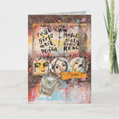 勇気付けられる10代の：女の子か女の子の混合M カード (正面)