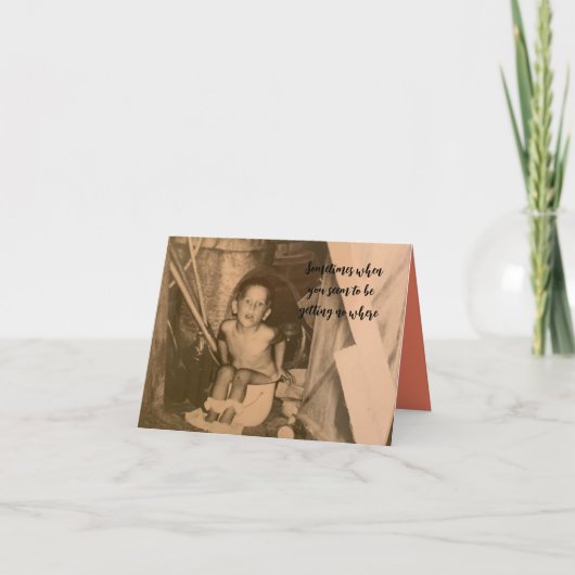 勇気付けられる4インチx 5.6インチ折り畳みグリーティングカードカード ノートカード (正面)