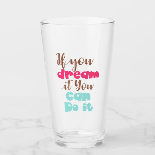 勇気付けられる!ガラス タンブラーグラス (正面)