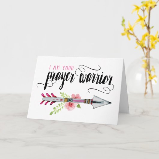 勇気付けられる、宗教、私はあなたの祈りの言葉戦士 カード (黄色い花)