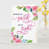 勇気付けられる、我々は信仰によって歩く見るによってではない カード (黄色い花)