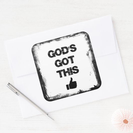 勇気付けられる:神の得これだ スクエアシール (封筒)