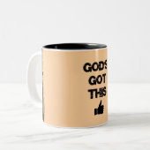 勇気付けられる:神の得これだ ツートーンマグカップ (正面左)