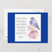 勇気付けられる,聖なる書物、 経典,明るいブルーバード ポストカード (正面/裏面)