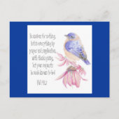 勇気付けられる,聖なる書物、 経典,明るいブルーバード ポストカード (正面)