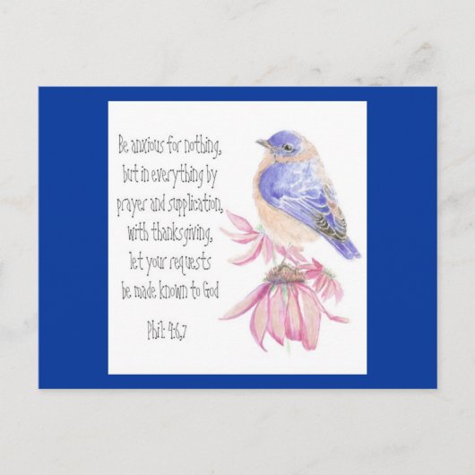 勇気付けられる,聖なる書物、 経典,明るいブルーバード ポストカード (正面)