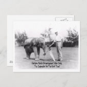 勇気付けられる – 象遊のゴルフ ポストカード (正面/裏面)