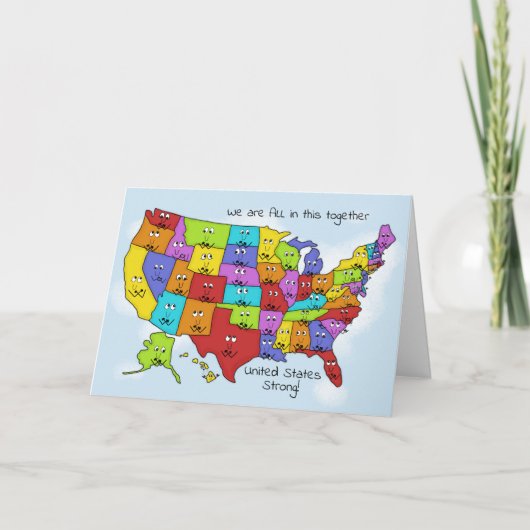 勇気付けられるCovid 19ウイルス、統一された州表示 カード (正面)