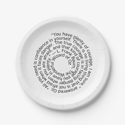 勇気引用文紙プレート ペーパープレート (正面)