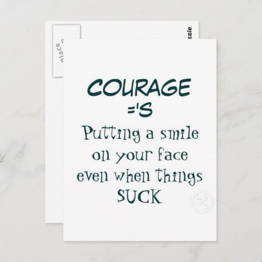 勇気引用文 – 人生に笑顔を最低浮かべる： ポストカード (正面/裏面)