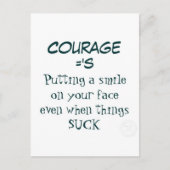 勇気引用文 – 人生に笑顔を最低浮かべる： ポストカード (正面)