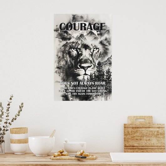 勇気感動的引用文 ポスター (キッチン)