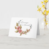 勇気親愛ハート カード (黄色い花)