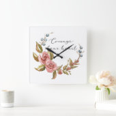 勇気親愛ハート スクエア壁時計 (ホーム)