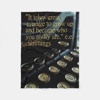 "勇気"はヴィンテージタイプライターで打ちますフリースブランケット30"をx40 " フリースブランケット