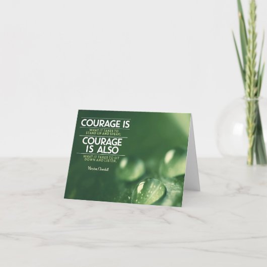 "勇気"ウィンストンチャーチル感動的引用文 サンキューカード (正面)