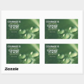 "勇気"ウィンストンチャーチル感動的引用文 長方形シール (シート)