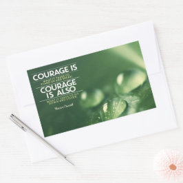 "勇気"ウィンストンチャーチル感動的引用文 長方形シール