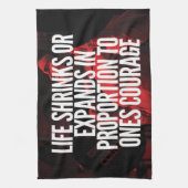 勇気 – トレーニング やる気を起こさせる キッチンタオル (縦)