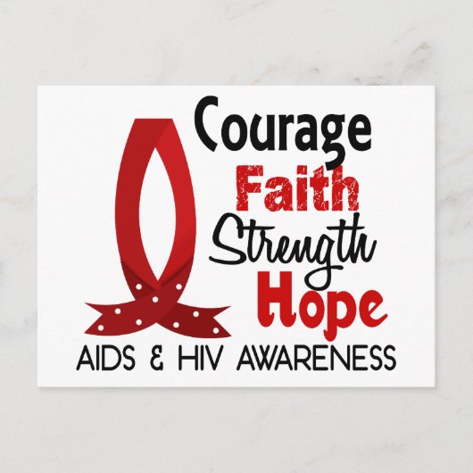 勇気、信仰、強さ、希望エイズ ポストカード (正面)