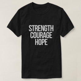 勇気 希望 強さ Tシャツ - ミニマル がん啓発