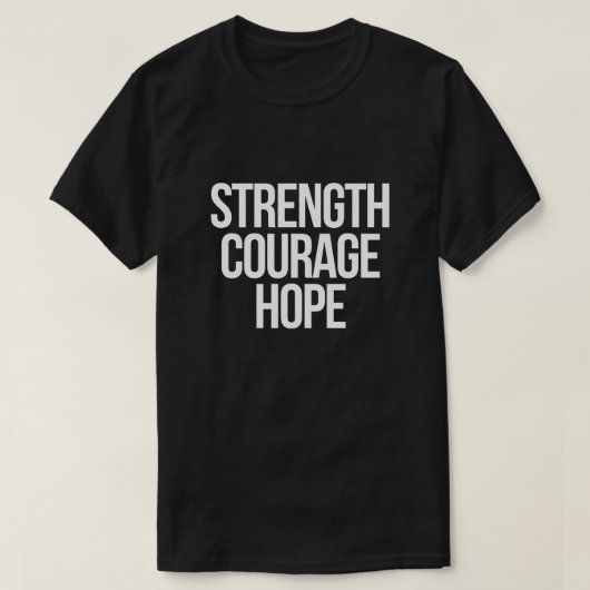 勇気 希望 強さ Tシャツ - ミニマル がん啓発 (デザイン正面)
