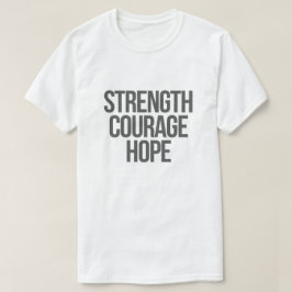 勇気 希望 強さ Tシャツ - ミニマル がん啓発