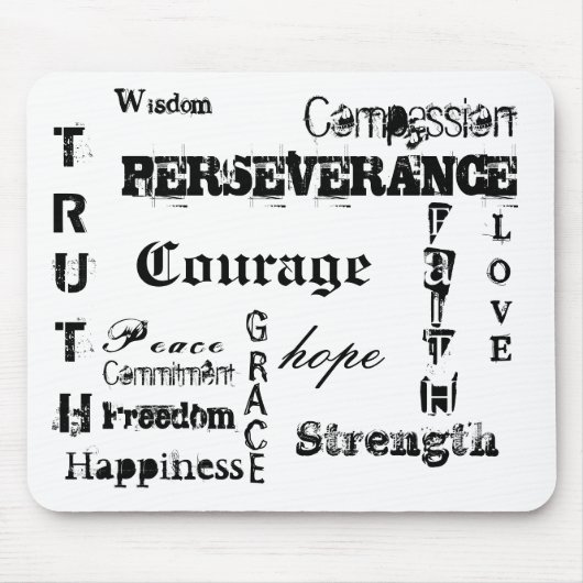 勇気、希望、T、R、U、T、Hの忍耐、L、… マウスパッド (正面)