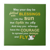 勇気-緑のタイポグラフィのためのアイルランドの天恵 タイル (正面)