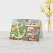 勇気、親愛ハート カード (黄色い花)