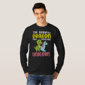 勇猛なドラゴン・ユニコーン・マジカル・クリーチャー Tシャツ (正面フル)