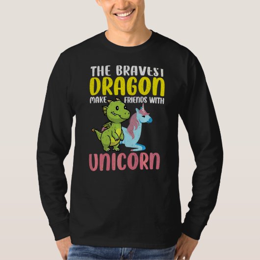 勇猛なドラゴン・ユニコーン・マジカル・クリーチャー Tシャツ (正面)